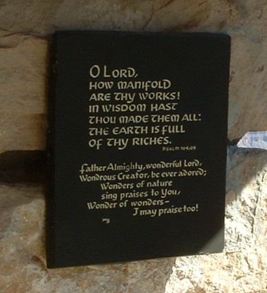 Plaque at Paradise Trail Lodge